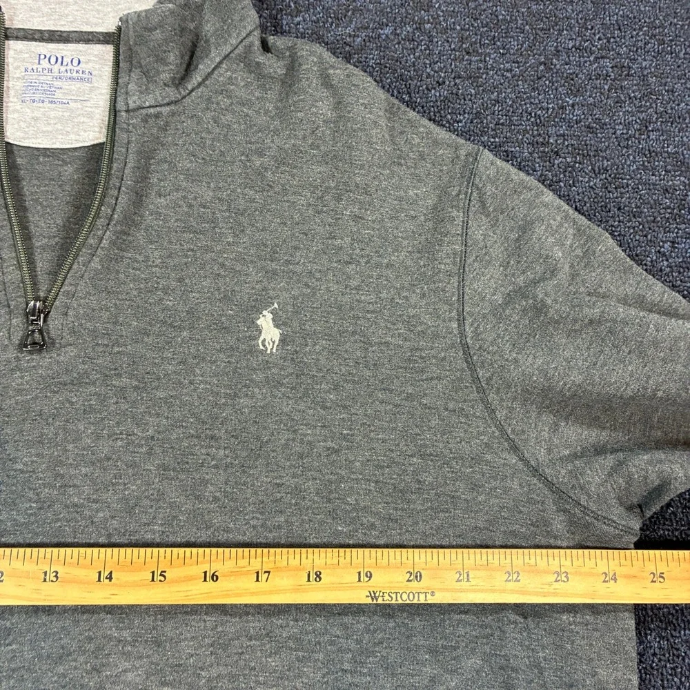 Polo Ralph Lauren Performance Quarter Zip Mens XL Gray Heather Pullover Pony